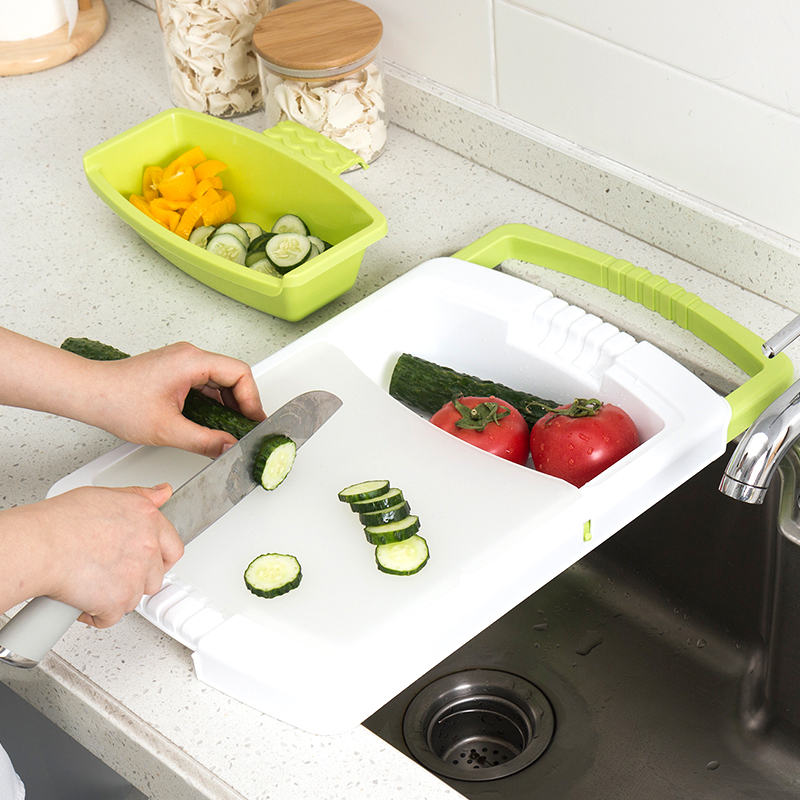 Plastic Chopping Board with Rinsing Bowl