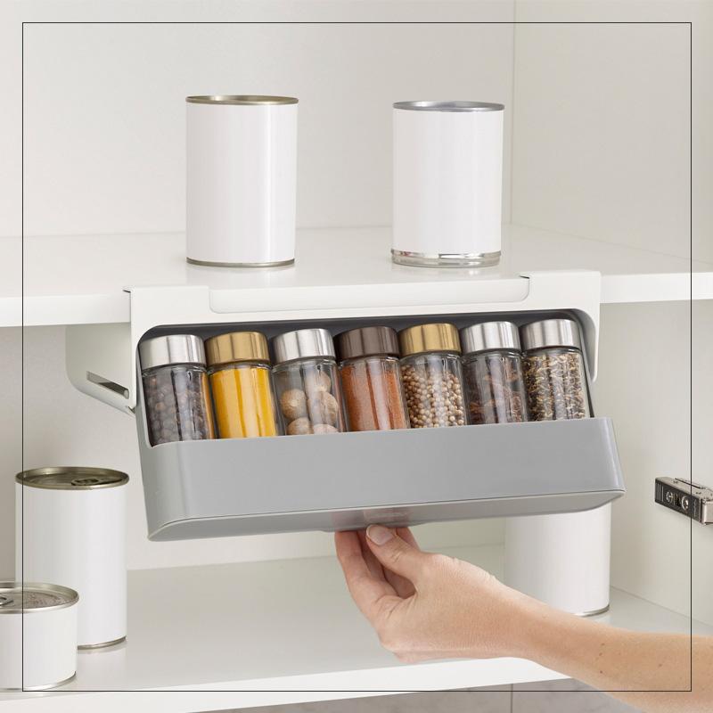 Shelf-Mounted Spice Organizer