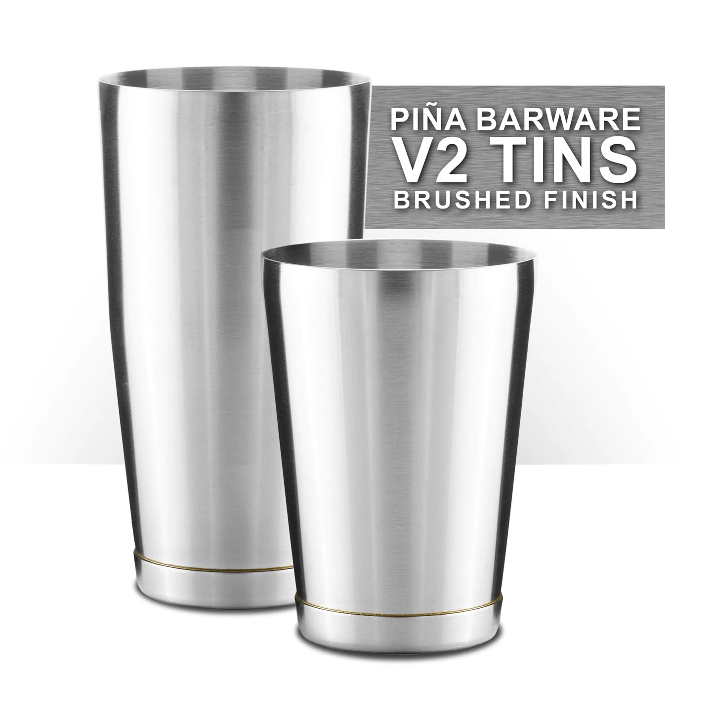 Stainless Steel Bar Boston Shaker Tin Set - 28oz. & 18oz. / Brushed Finish (V2-1 Pair)