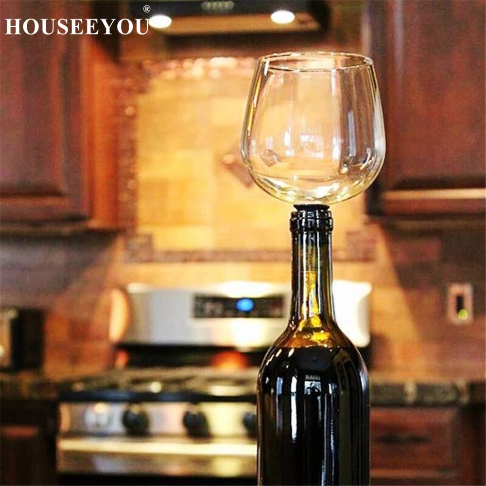 Glass Bottle Attachment with Silicone Seal. Drink Directly from Bottle.